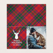 Karierte Weihnachtskarte für das Foto (Außenseite Aufgefaltet)