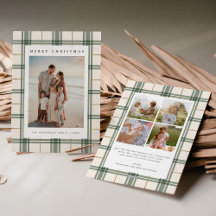 Karierte Weihnachtskarte mit Foto