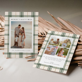 Karierte Weihnachtskarte mit Foto Feiertagskarte