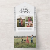 Karierte Weihnachtskohle 4 Foto Urlaub All In One Einladung (Innen Boden)