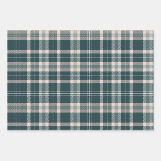 Karierte Weihnachtskollektion Geschenkpapier Set (Vorderseite 3)