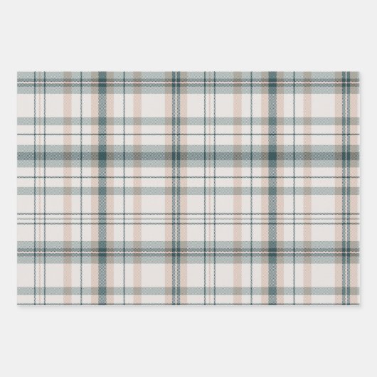 Karierte Weihnachtskollektion Geschenkpapier Set (Vorderseite 2)