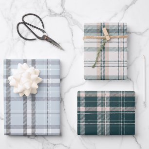 Karierte Weihnachtskollektion Geschenkpapier Set