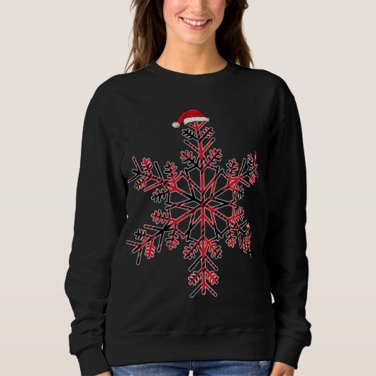 Karierte Weihnachtsmannmütze Sn Sweatshirt (Vorderseite)
