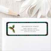 Karierte Weihnachtsmistletoe Tartan Rücksendeadres (Insitu)