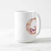 Karierte Weihnachtsmonogramm personalisiert Kaffeetasse (VorderseiteRechts)