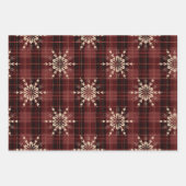 Karierte Weihnachtsmuster in Rot, Gold und Grün Geschenkpapier Set (Vorderseite 2)