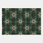 Karierte Weihnachtsmuster in Rot, Gold und Grün Geschenkpapier Set (Vorderseite)