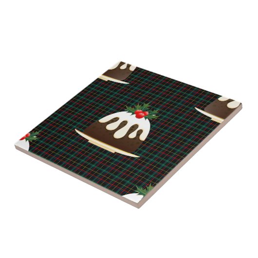 karierte Weihnachtspudding Fliese (Seite)