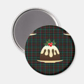 karierte Weihnachtspudding Magnet (Vorderseite/Rückseite)