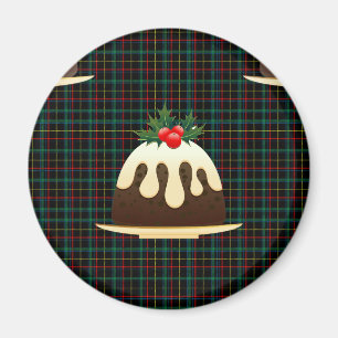 karierte Weihnachtspudding Magnet