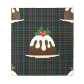 karierte Weihnachtspudding Notizblock (Vorderseite)