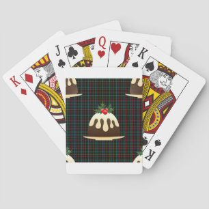 karierte Weihnachtspuddings Spielkarten