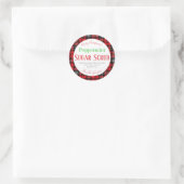 Karierte Weihnachtsschäfte Peppermint Sugar Scrub Runder Aufkleber (Tasche)