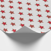 Karierte Weihnachtssterne Geschenkpapier (Ecke)