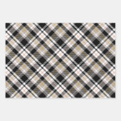 Karierte Weihnachtstypografie in Schwarz und Weiß Geschenkpapier Set (Vorderseite)