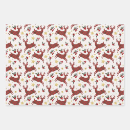 Karierte Weihnachtswrapping-Papierblätter für Rent Geschenkpapier Set