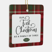 Karierte Weihnachtszeit Foto Weihnachten Keramikornament (Rechts)