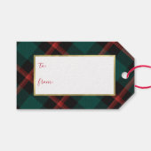 Karierte Weihnachtszeit Geschenkanhänger (Vorderseite (Horizontal))