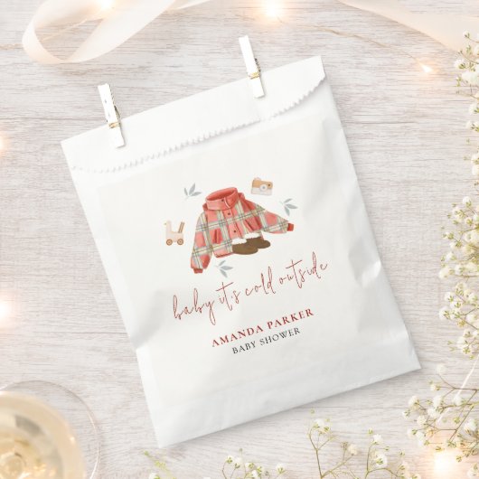 Karierte Winterkleidung Kinderdusche Geschenktütchen (Ausgeschnitten)