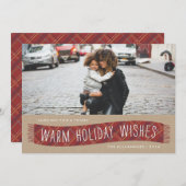 Karierte Wintersportkarte - Bridge Feiertagskarte (Vorne/Hinten)