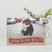 Karierte Wintersportkarte - Bridge Feiertagskarte (Stehend Vorderseite)