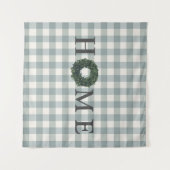 Karierte ZUHAUSE Farmhouse Gingham Country Stilvol Wandteppich (Vorderseite (Horizontal))