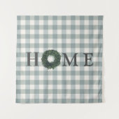 Karierte ZUHAUSE Farmhouse Gingham Country Stilvol Wandteppich (Vorderseite)