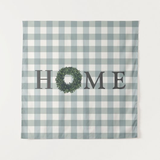 Karierte ZUHAUSE Farmhouse Gingham Country Stilvol Wandteppich (Vorderseite)