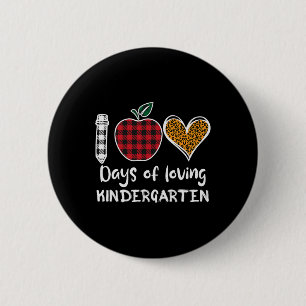 Karierten 100 Tage Kindergartenlehrer Kinder Button
