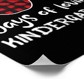 Karierten 100 Tage Kindergartenlehrer Kinder Poster (Ecke)