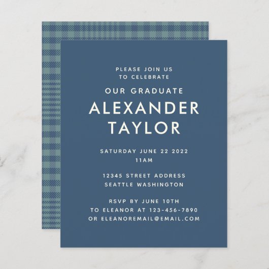 Karierter Abschluss für  blaues Glen (Vorne/Hinten)