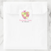 Karierter Apple Kindergarten-Lehrer Quadratischer Aufkleber (Tasche)