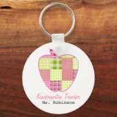 Karierter Apple Kindergarten-Lehrer Schlüsselanhänger (Vorderseite)