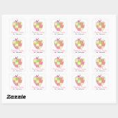 Karierter Apple-Preschool-Lehrer Quadratischer Aufkleber (Blatt)