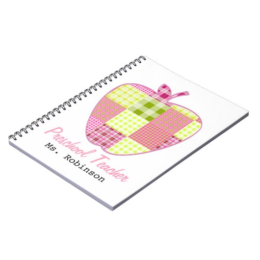 Karierter Apple-Vorschule-Lehrer Notizblock (Linke Seite)