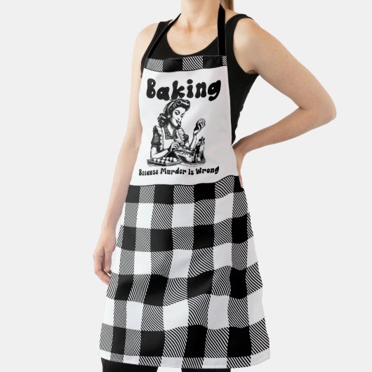 Karierter Arpon Retro Spaß Backen, weil Mord Schürze (InSitu)