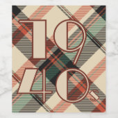 karierter Aufkleber der 40er Jahre (Einzelnes Label)