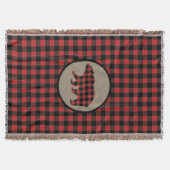 Karierter Bär aus Red Black Buffalo Decke (Vorderseite)