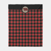 Karierter Bär aus Red Black Buffalo Fleecedecke (Vorderseite)