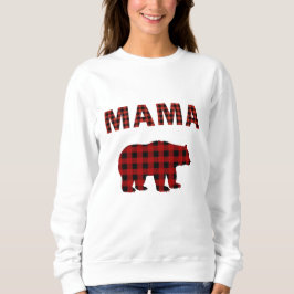 Karierter Bär, Rot und Schwarz Buffalo Sweatshirt