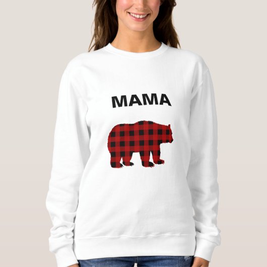 Karierter Bär, Rot und Schwarz Buffalo Sweatshirt (Vorderseite)