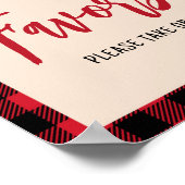 Karierter Bärenkub Lumberjack Baby Duschfavoriten Poster (Ecke)