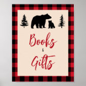 Karierter Bärenkub Lumberjack Bücher und Geschenke Poster (Vorne)