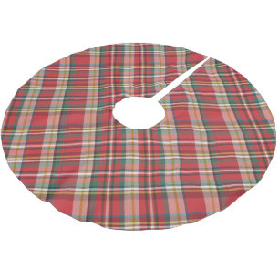 Karierter Bauernhof Roter Karo Rustikale Weihnacht Polyester Weihnachtsbaumdecke