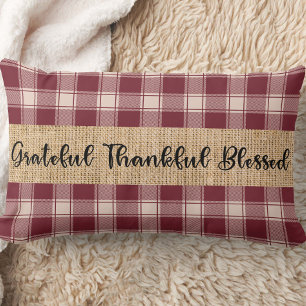 Karierter Bauernhof Rustikales Kissen