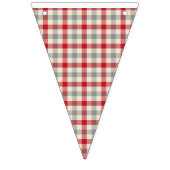 Karierter Bauernstil in Rot und Grau Wimpelkette (Dritte Fahne)