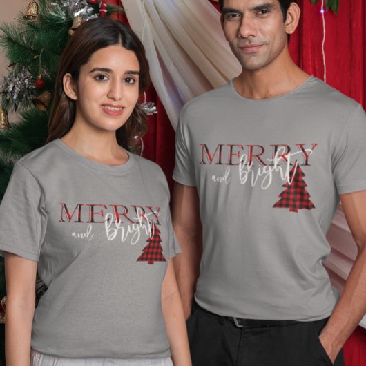 Karierter Baum vom roten Buffalo T-Shirt