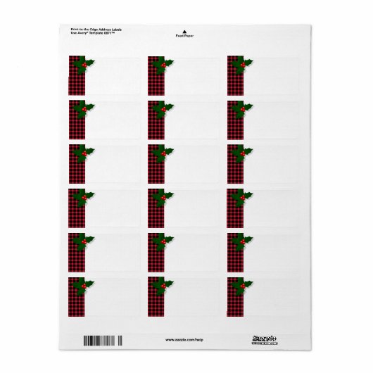 Karierter Blank Adressaufkleber (Vorne)