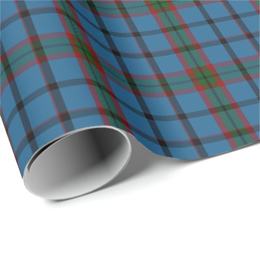 Karierter Blauer Grüner Tartan Geschenkpapier (Rolleneckpunkt)
